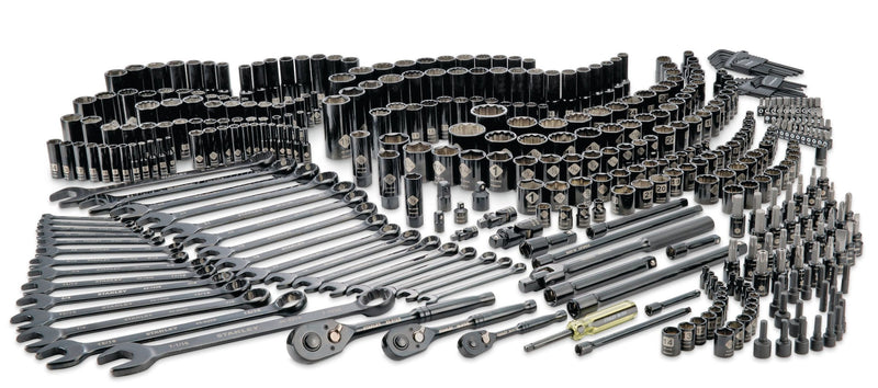 Professional Grade Black Chrome Socket Set, SAE/Metric, 427-pc N2I1
