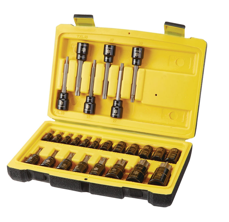 Professional Grade Black Chrome Torx Bit Socket Set, 26-pc, SAE/Metric R0X0