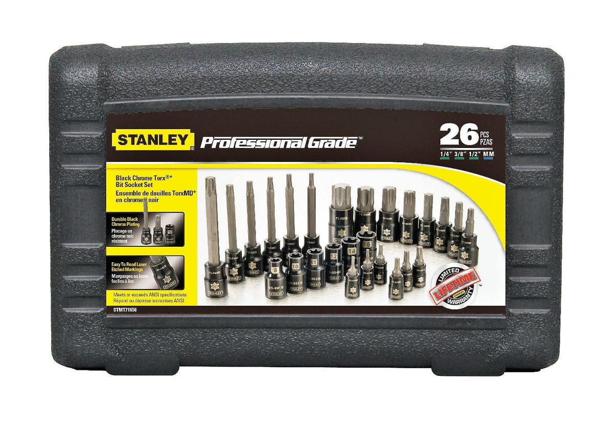 Professional Grade Black Chrome Torx Bit Socket Set, 26-pc, SAE/Metric R0X0 - product image 4