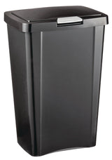 Plastic Rectangular Springloaded Touch Top Garbage Can, Black, 49-L G0K1 - product image 2