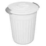 Plastic Round Latching Utility Garbage Can, White, 23-L O0V8 - product image 1