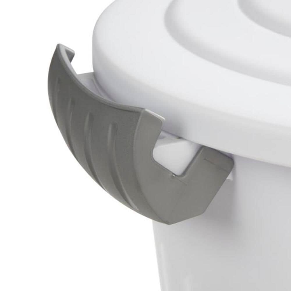 Plastic Round Latching Utility Garbage Can, White, 23-L O0V8 - product image 2