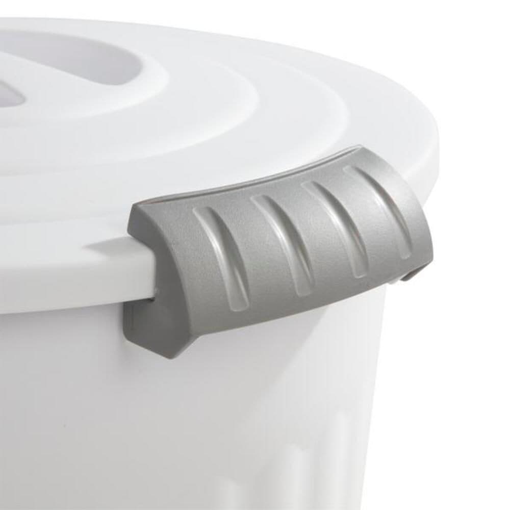 Plastic Round Latching Utility Garbage Can, White, 23-L O0V8 - product image 3