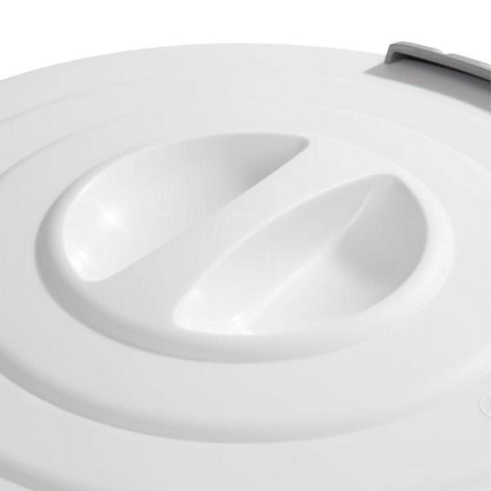 Plastic Round Latching Utility Garbage Can, White, 23-L O0V8 - product image 4