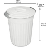 Plastic Round Latching Utility Garbage Can, White, 23-L E9R0 - product image 5