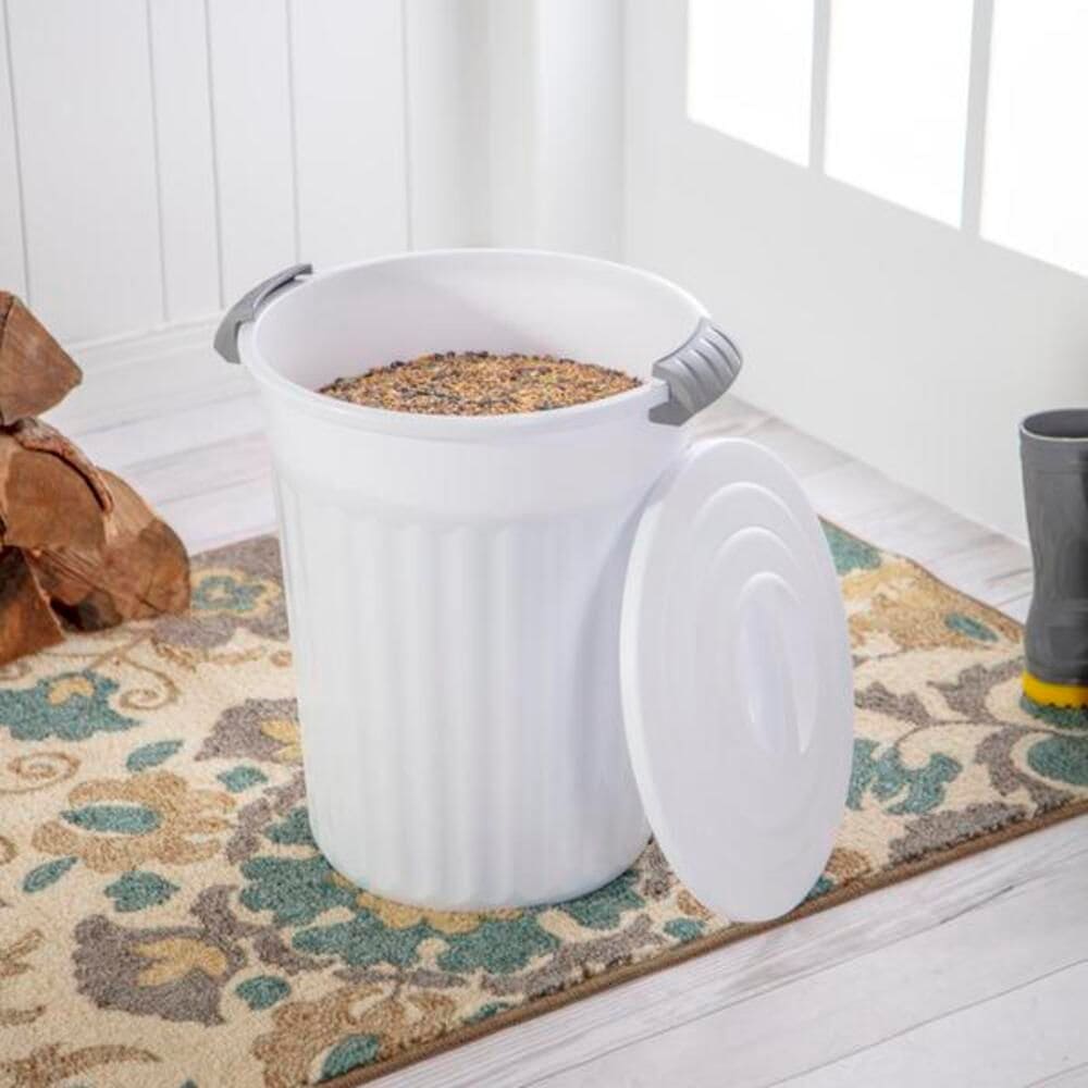 Plastic Round Latching Utility Garbage Can, White, 23-L E9R0 - product image 7