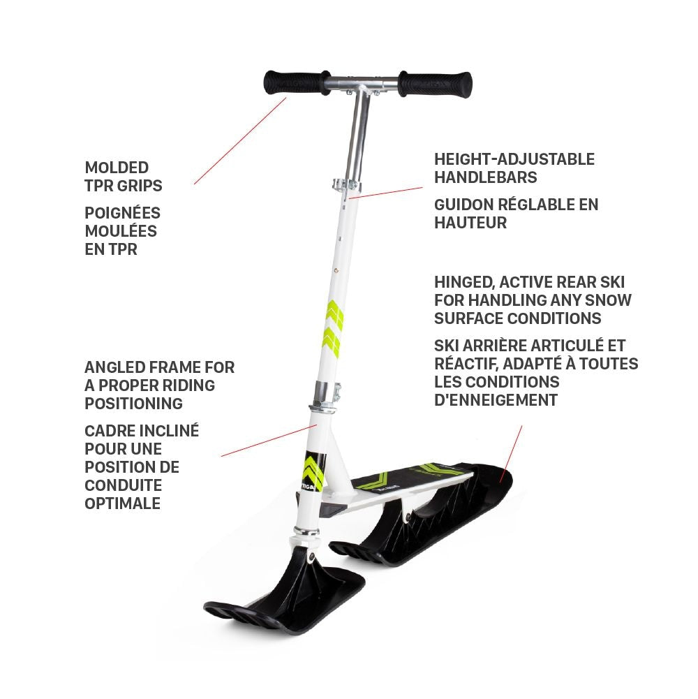 Snow Kick Free Kids' Winter Snow Ski Scooter with Height Adjustable Handle, Ages 7+ A1M6 - product image 6