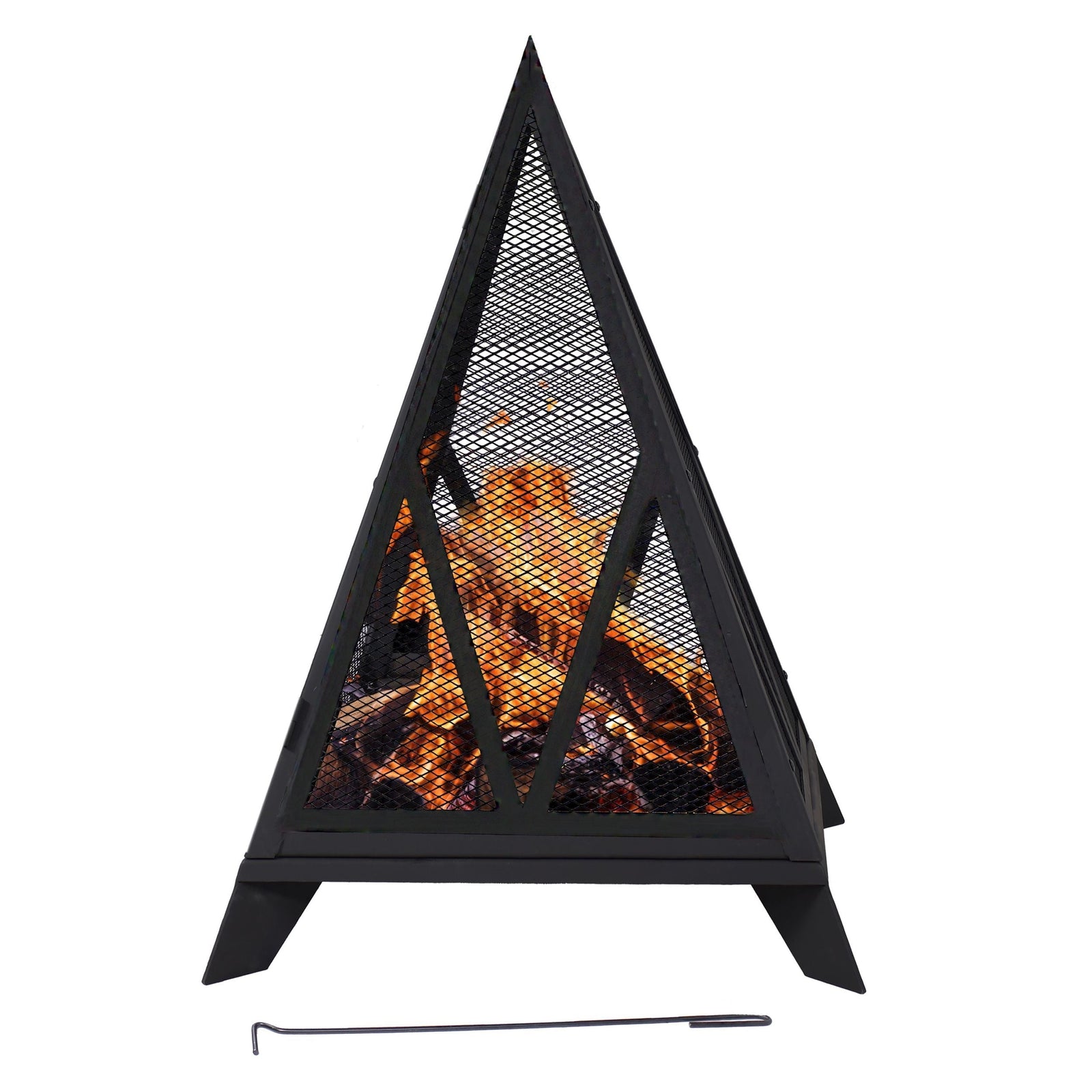 Decor Majestic Pyramid Steel Fire Pit, Black G3S4 - product image 1