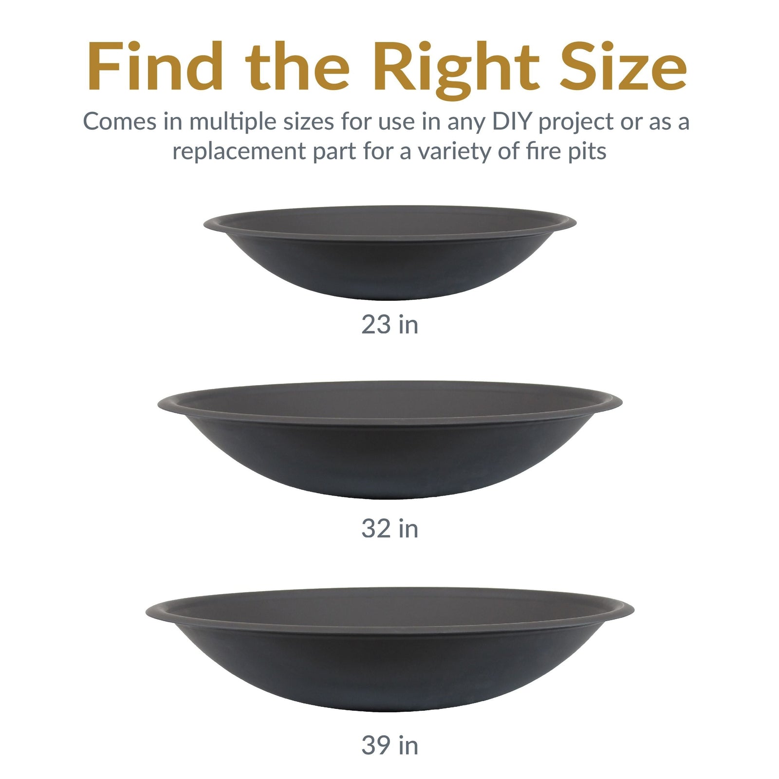 Decor Replacement Fire Pit Bowl, Black, 32-in K4W6 - product image 6