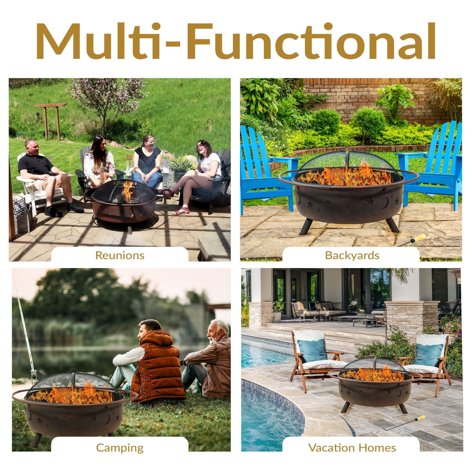 Décor Steel Cosmic Fire Pit, Extra-Large, 42-in P5M7 - product image 4