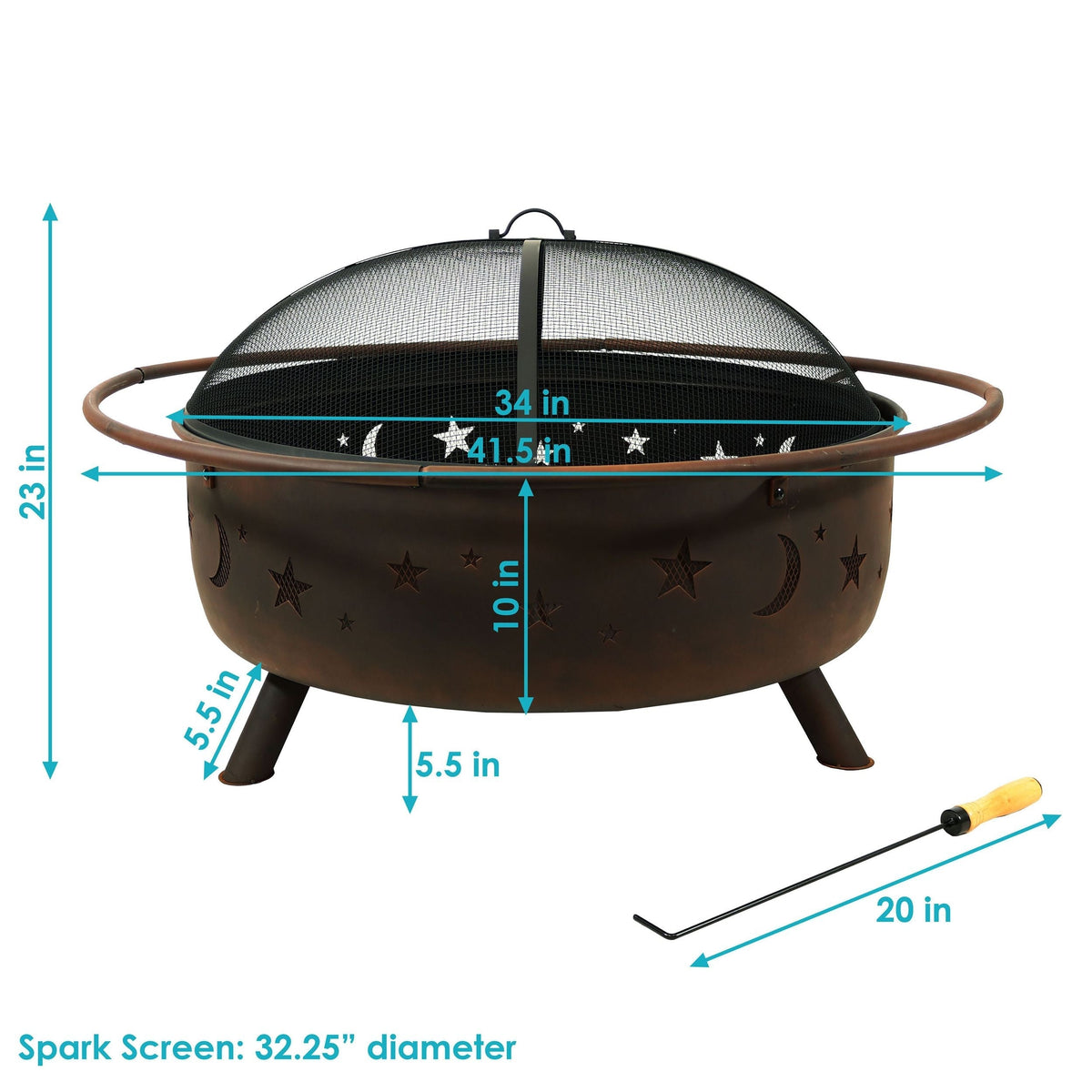 Décor Steel Cosmic Fire Pit, Extra-Large, 42-in P5M7 - product image 5