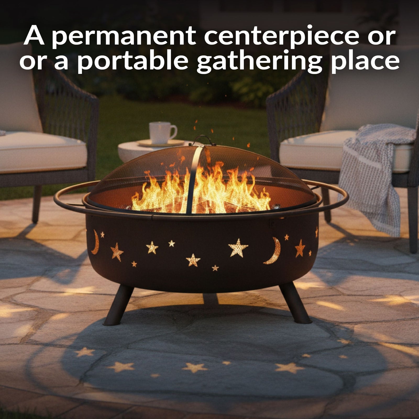 Décor Steel Cosmic Fire Pit, Extra-Large, 42-in P5M7 - product image 6