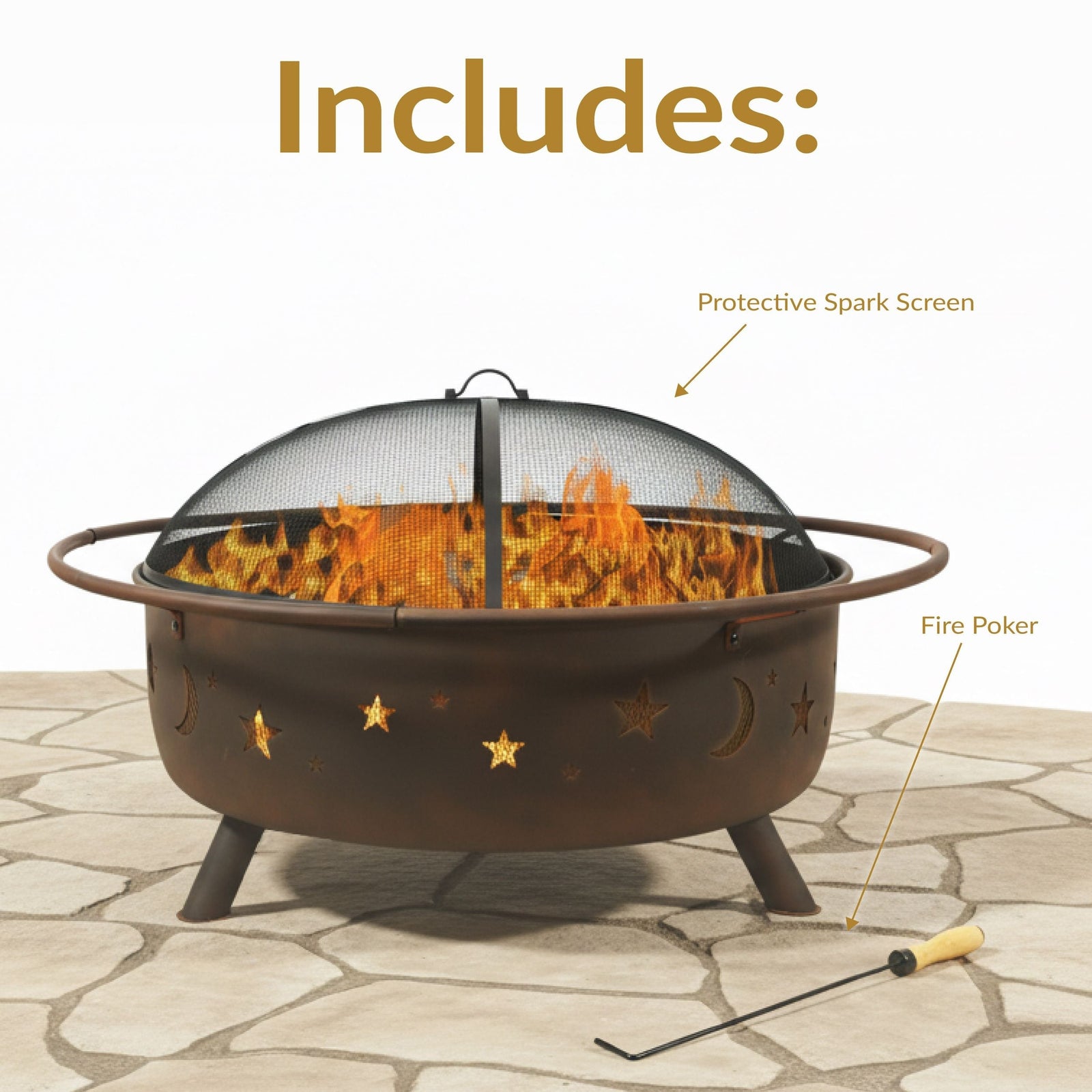 Décor Steel Cosmic Fire Pit, Extra-Large, 42-in P5M7 - product image 8