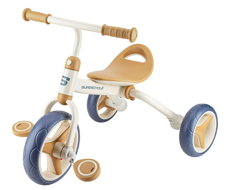 2-in-1 Toddlers & Kids' Tricycle with Detachable Pedals, 8-in, Beige E8W0