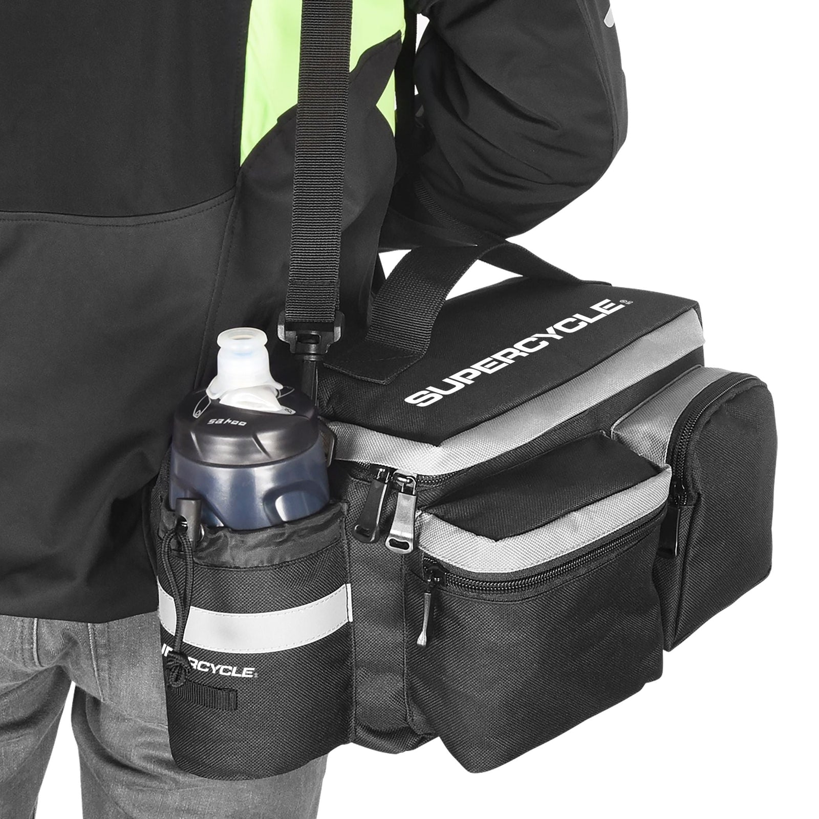 Rack Top Bike Bag withAluminum Foil & Reflective Strip, 8L, Black S7Z2 - product image 2