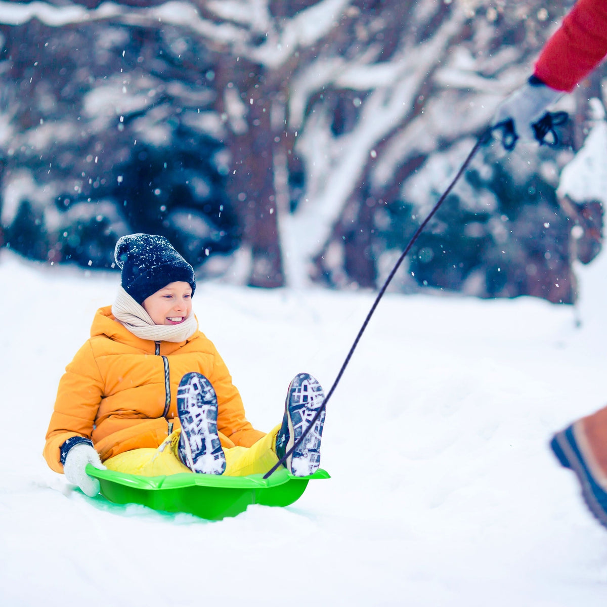 Dinosaur Paw Kids' 1-Person Plastic Winter Snow Sled/Toboggan with Tow Rope W3I1 - product image 5
