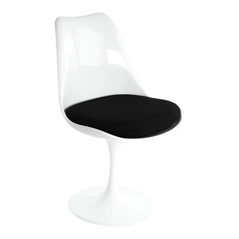Me Home Tulip Armless Dining Chair, Fiberglass, Black H7I9