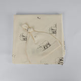 The Elk Baby Polar Bear Print Premium Organic Cotton Blanket and Beanie Set W2I3 - product image 1