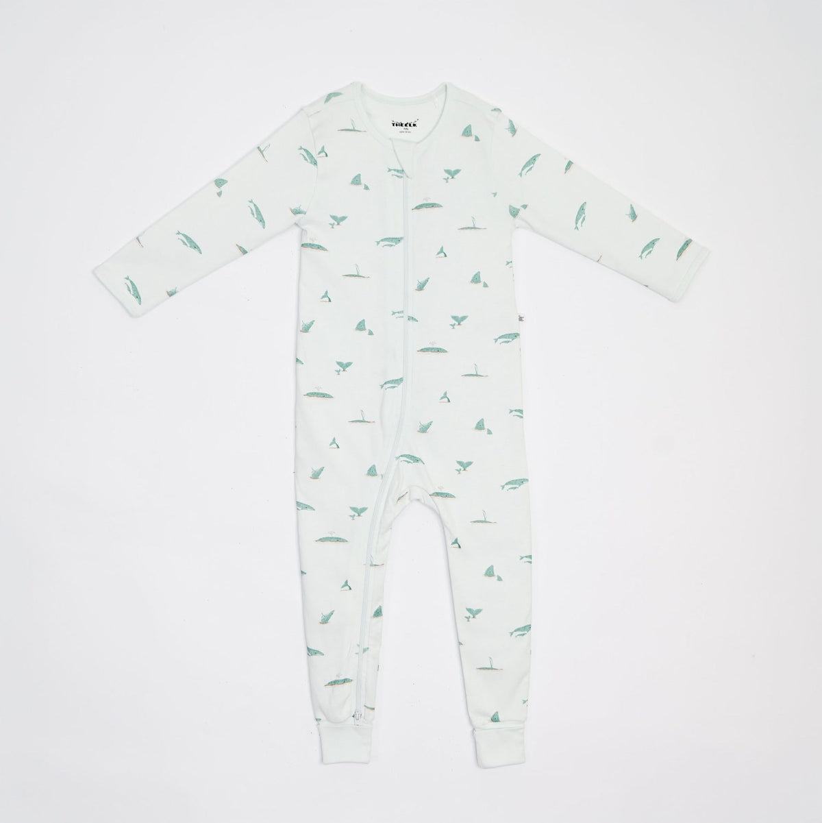 The Elk Baby Whale Print Premium Organic Cotton Play and Grow Rib Foot Zippy, Various Sizes L6N5 - product image 1