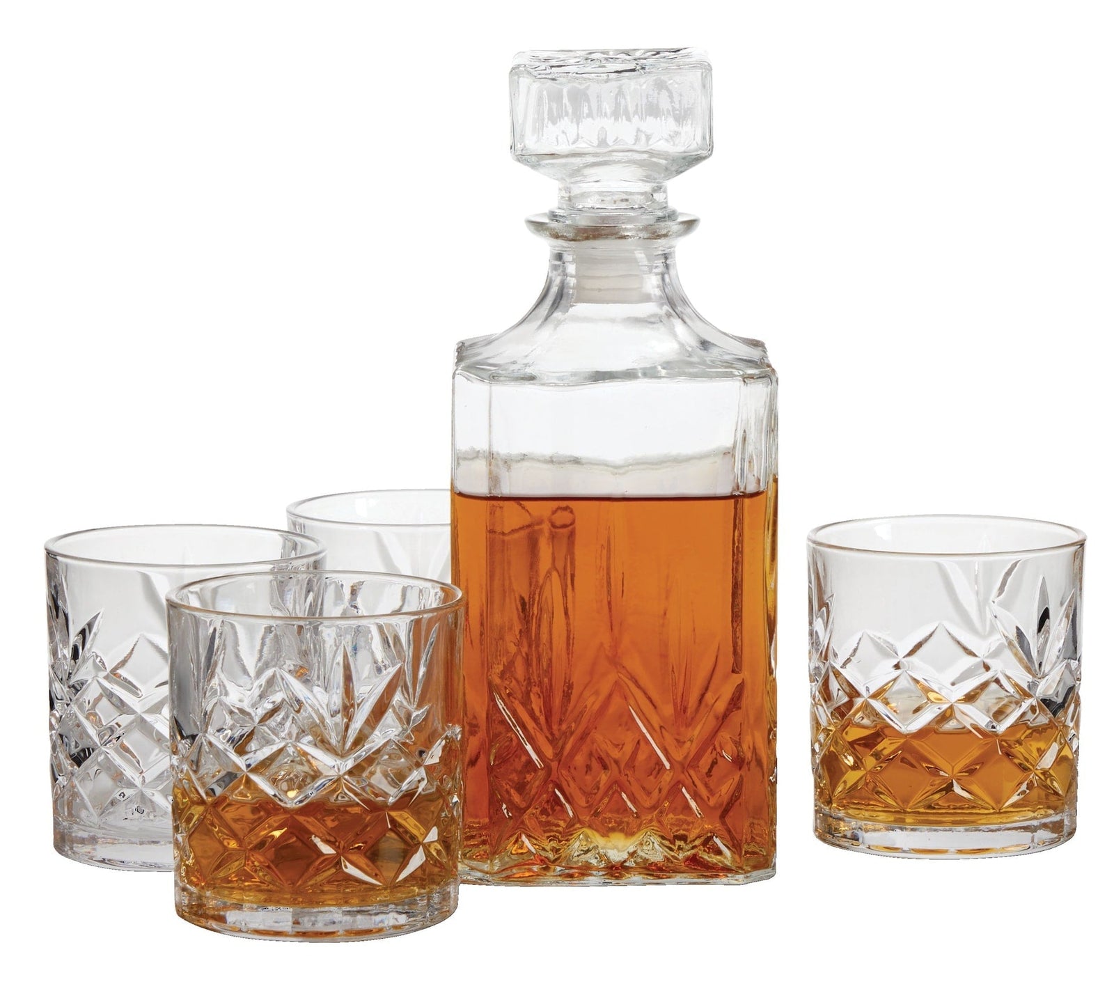 Glass Whiskey Decanter & Glasses Set, 5-pc B7T9 - product image 1
