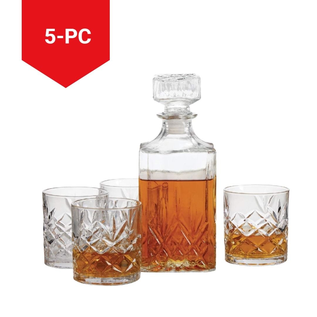 Glass Whiskey Decanter & Glasses Set, 5-pc B7T9 - product image 2