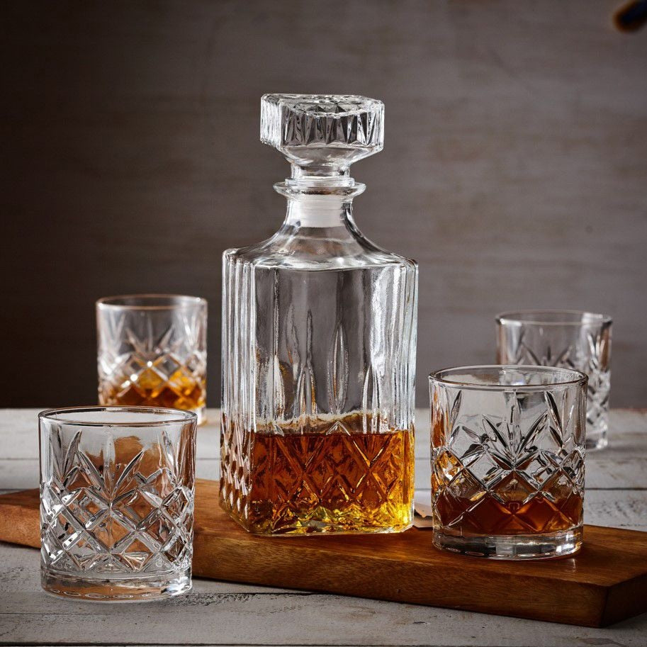 Glass Whiskey Decanter & Glasses Set, 5-pc B7T9 - product image 3