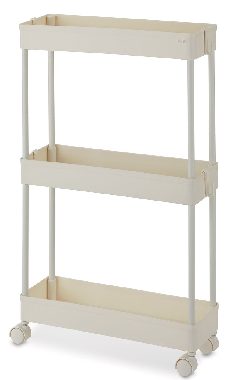 type A 3-Tier Slim Storage Cart, Lockable Wheels R5U0
