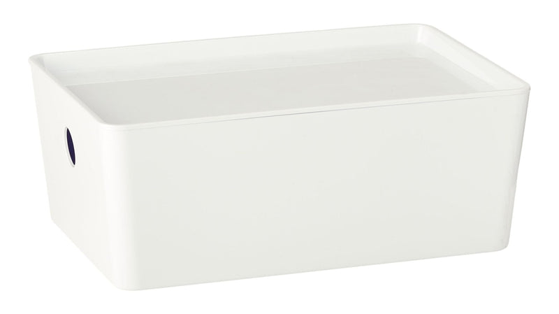 type A Flexible Storage Bin with Lid, White, 3.8-L K2D6
