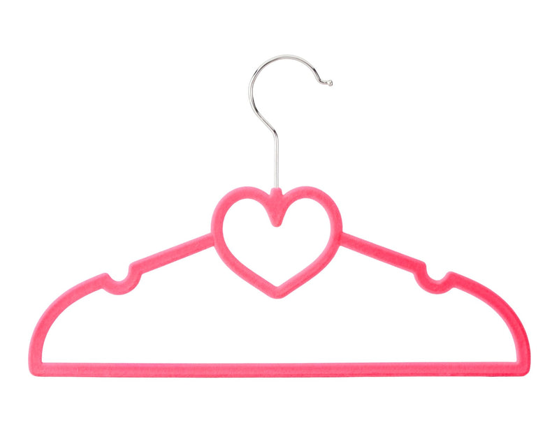 type A Kids' Non-Slip Slim Swivel Hanger with Heart, Pink, 10-pk H8X7