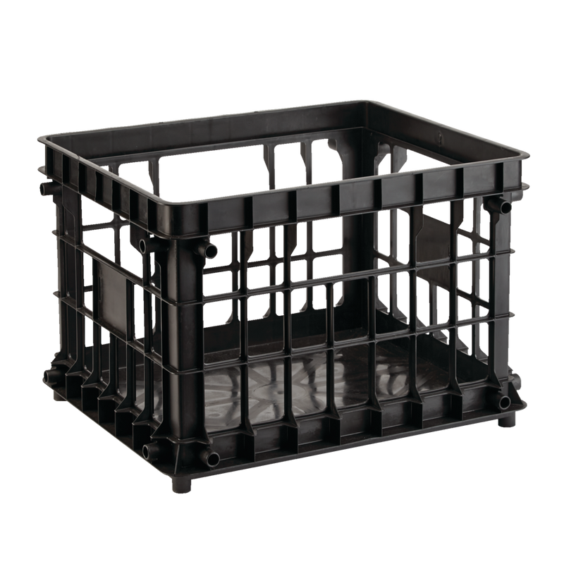 type A Prima Stackable Milk Crate Storage Basket, 30.7-L, Black L3N6