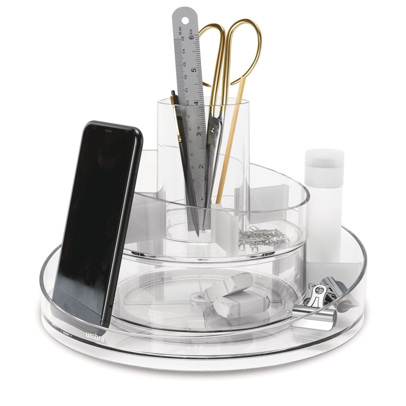 Cascada Acrylic Spinning Turntable Cosmetic Vanity Organizer, Clear N9H9