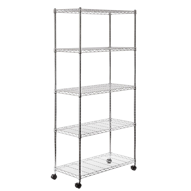 Classics, 5-Tier Steel Wire Shelving, 30-in x 14-in x 60-in, Chrome D1A1