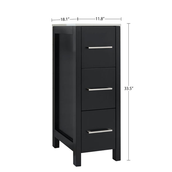 Vanity Art Brescia Vanity Side Cabinet, 12-in H2Y9
