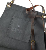 Adjustable Canvas & Leather BBQ Grilling Apron with Pockets, Grey M0D1 - product image 3