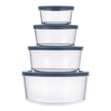 Round Glass Food Storage Container Set with Lids, 8-pc K9C8 - product image 1