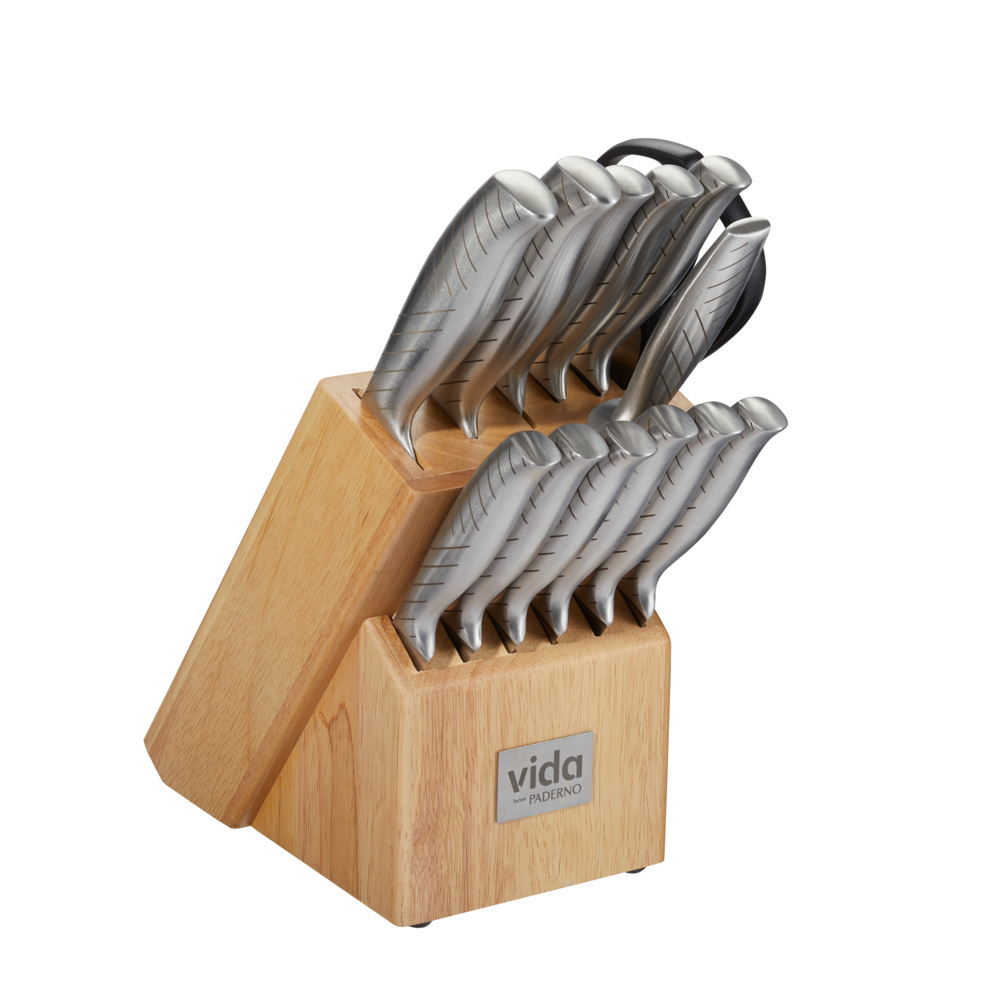Stainless Steel Knife Block Set, Ergonomic Grip, 14-pc O7P8 - product image 1