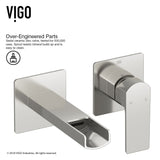 Atticus Brushed Nickel Wall Mount Bathroom Faucet R8V9 - product image 4