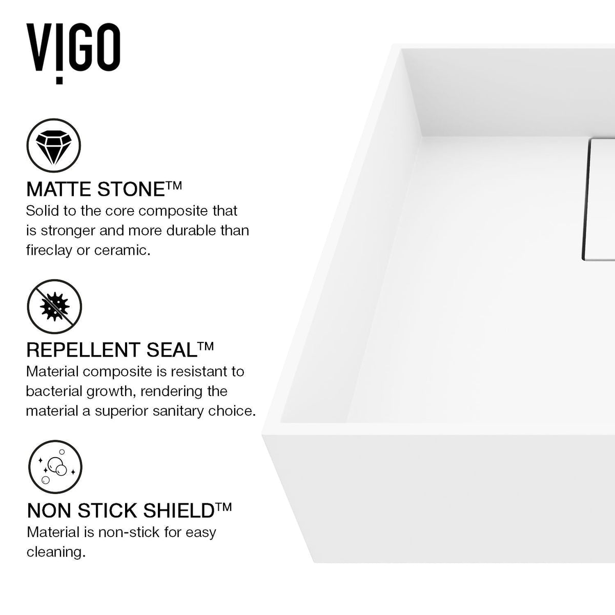 Bryant MatteStone 15x15-in Deep White Bathroom Sink/Basin with Square Vessel D7D3 - product image 3