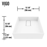 Bryant MatteStone 15x15-in Deep White Bathroom Sink/Basin with Square Vessel D7D3 - product image 4