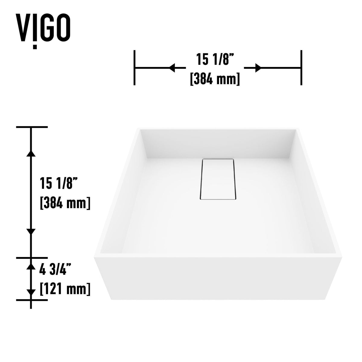Bryant MatteStone 15x15-in Deep White Bathroom Sink/Basin with Square Vessel D7D3 - product image 4