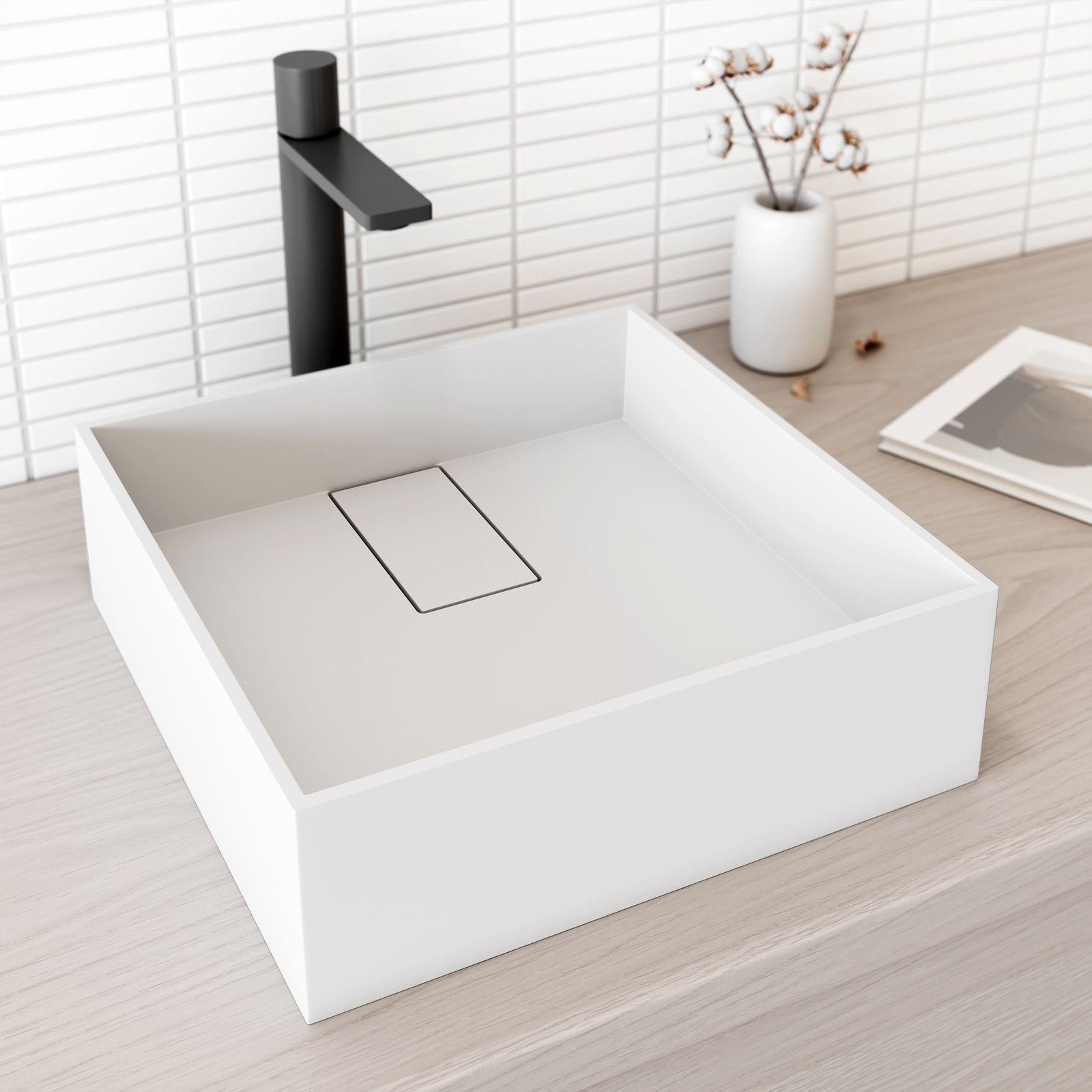 Bryant MatteStone 15x15-in Deep White Bathroom Sink/Basin with Square Vessel D7D3 - product image 7