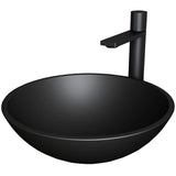 Cavalli MatteShell Matte Black Bathroom Sink/Basin Set with Gotham Faucet and Round Glass Vessel L9R5 - product image 1