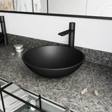 Cavalli MatteShell Matte Black Bathroom Sink/Basin Set with Gotham Faucet and Round Glass Vessel L9R5 - product image 8