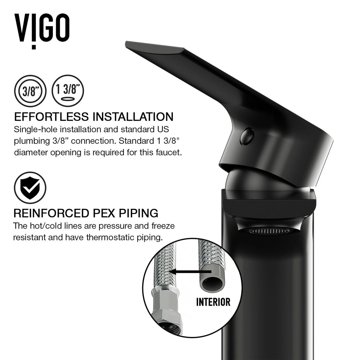 Davidson Single Handle Single Hole Bathroom Sink Faucet, WaterSense Certified, Matte Black C0G3 - product image 8
