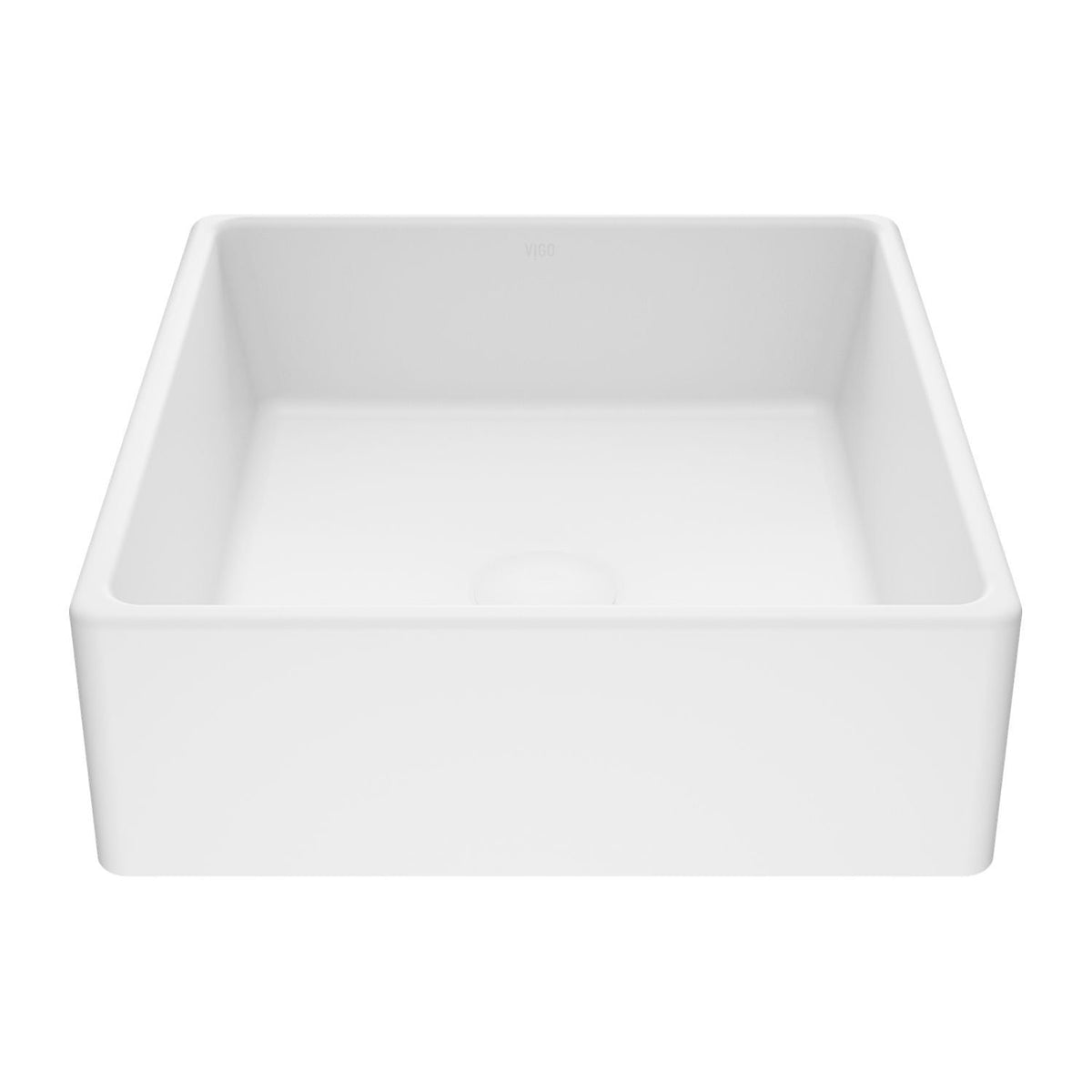 Dianthus Matte Stone Square Vessel Bathroom Sink, Above-Counter Installation, White Y4S5 - product image 1