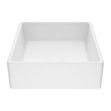Dianthus Matte Stone Square Vessel Bathroom Sink, Above-Counter Installation, White H5W0 - product image 1