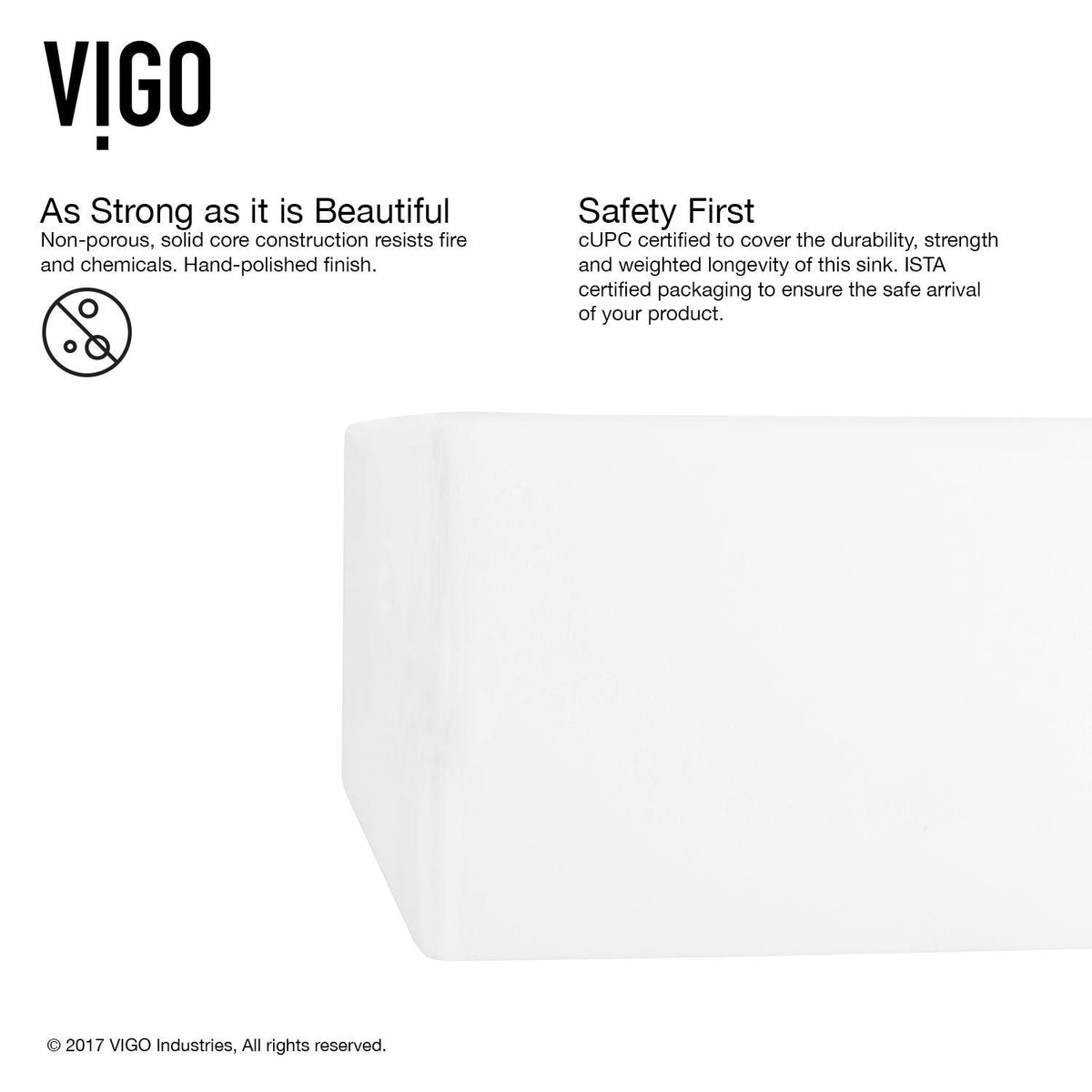 Dianthus Matte Stone Square Vessel Bathroom Sink, Above-Counter Installation, White H5W0 - product image 4