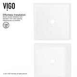 Dianthus Matte Stone Square Vessel Bathroom Sink, Above-Counter Installation, White Y4S5 - product image 5