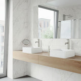 Dianthus Matte Stone Square Vessel Bathroom Sink, Above-Counter Installation, White Y4S5 - product image 7