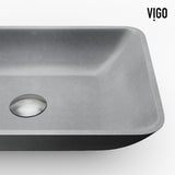 Duomo Gothic ConcretoStone 18x13-in Deep Grey Bathroom Sink/Basin with Rectangular Vessel S7L9 - product image 2
